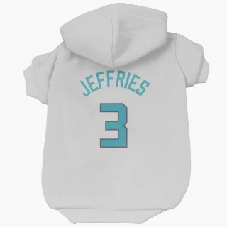 Charlotte Hornets DaQuan Jeffries White  Dog & Cat Pet Hoodie
