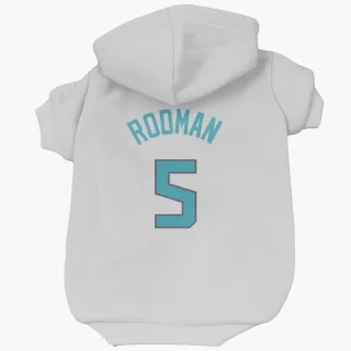 Charlotte Hornets DJ Rodman White  Dog & Cat Pet Hoodie