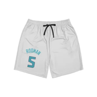 Charlotte Hornets DJ Rodman White  Unisex Shorts