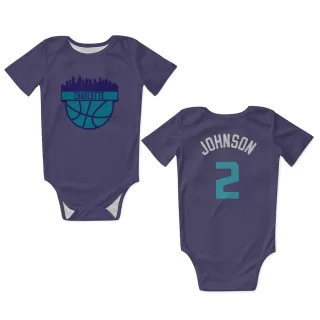 Charlotte Hornets Larry Johnson Purple  Newborn & Infant Bodysuit