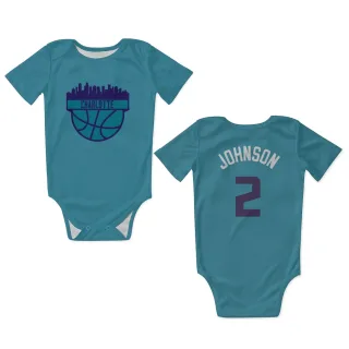 Charlotte Hornets Larry Johnson Purple   Teal  Newborn & Infant Bodysuit