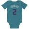 Charlotte Hornets Larry Johnson Purple   Teal  Newborn & Infant Bodysuit