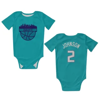 Charlotte Hornets Larry Johnson Teal  Newborn & Infant Bodysuit