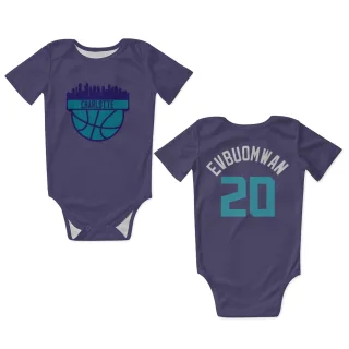 Charlotte Hornets Tosan Evbuomwan Purple  Newborn & Infant Bodysuit