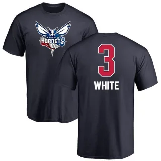 Men's Charlotte Hornets Coby White White Navy Name and Number Banner Wave T-Shirt