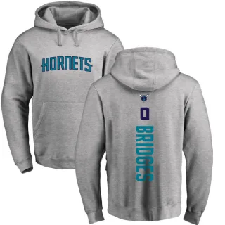 Men's Charlotte Hornets Miles Bridges Branded Ash Backer Pullover Hoodie