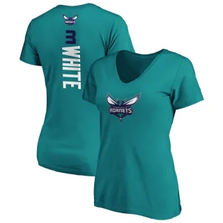Women's Charlotte Hornets Coby White White Teal Backer T-Shirt