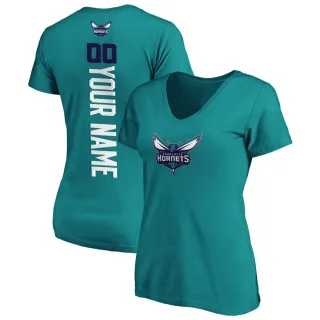 Women's Charlotte Hornets Custom Teal Backer T-Shirt