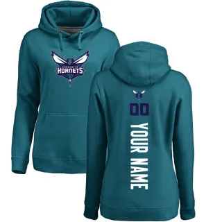 Women's Charlotte Hornets Custom Teal Branded Backer Pullover Hoodie