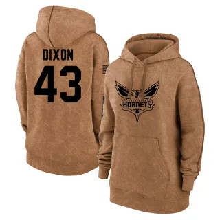 Women's Charlotte Hornets Eric Dixon Brown 2023 Salute to Service Pullover Hoodie