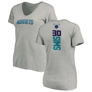 Women's Charlotte Hornets Jaylen Sims Ash Backer T-Shirt