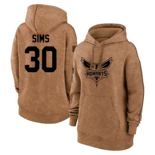 Women's Charlotte Hornets Jaylen Sims Brown 2023 Salute to Service Pullover Hoodie