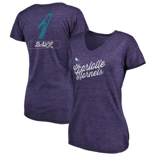 Women's Charlotte Hornets LaMelo Ball Purple Sideline V-Neck T-Shirt