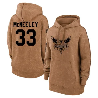 Women's Charlotte Hornets Liam McNeeley Brown 2023 Salute to Service Pullover Hoodie