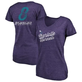 Women's Charlotte Hornets Malaki Branham Purple Sideline V-Neck T-Shirt