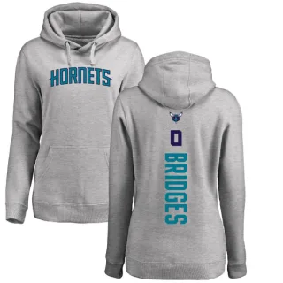 Women's Charlotte Hornets Miles Bridges Branded Ash Backer Pullover Hoodie