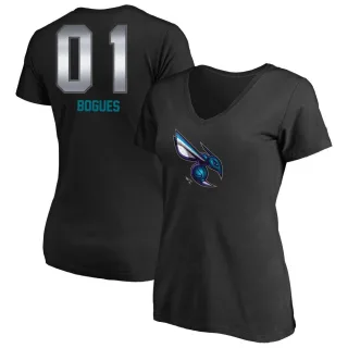 Women's Charlotte Hornets Muggsy Bogues Black Midnight Mascot T-Shirt