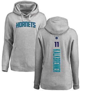 Women's Charlotte Hornets Ryan Kalkbrenner Branded Ash Backer Pullover Hoodie