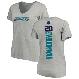 Women's Charlotte Hornets Tosan Evbuomwan Ash Backer T-Shirt