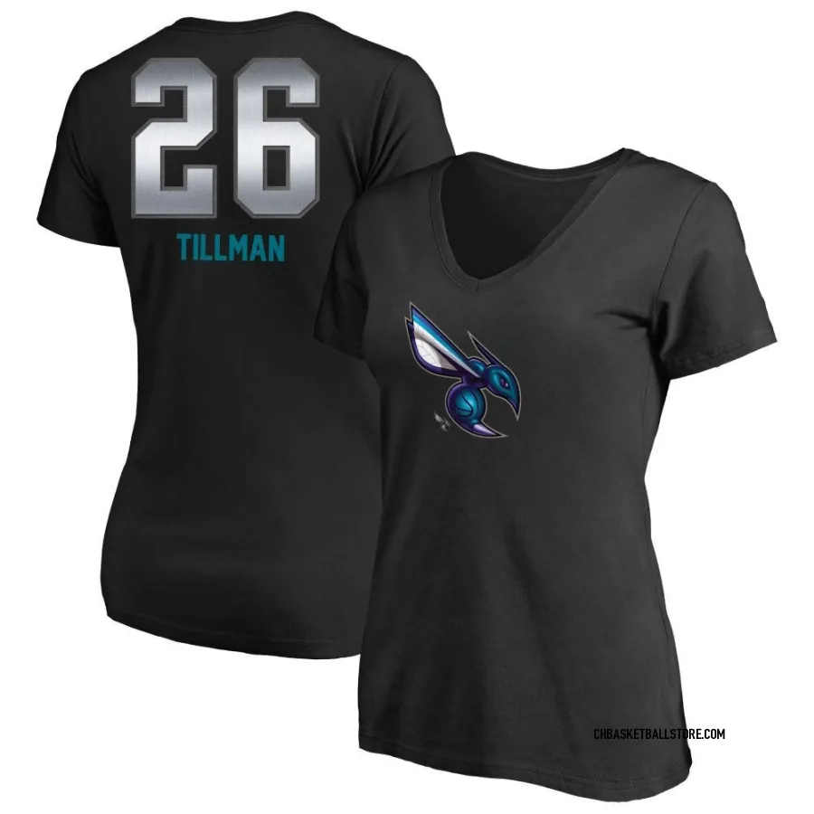 Women's Charlotte Hornets Xavier Tillman Black Midnight Mascot T-Shirt