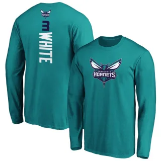 Youth Charlotte Hornets Coby White White Teal Backer Long Sleeve T-Shirt