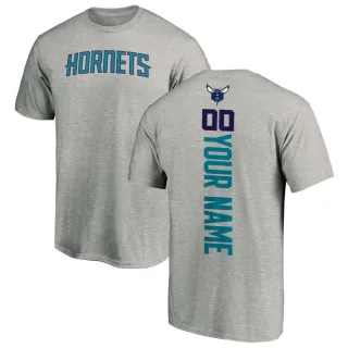 Youth Charlotte Hornets Custom Ash Backer T-Shirt