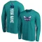 Youth Charlotte Hornets Custom Teal Backer Long Sleeve T-Shirt