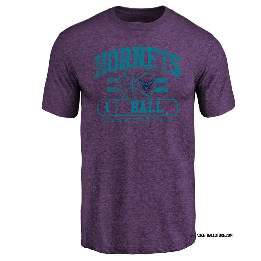 Youth Charlotte Hornets LaMelo Ball Purple Baseline T-Shirt