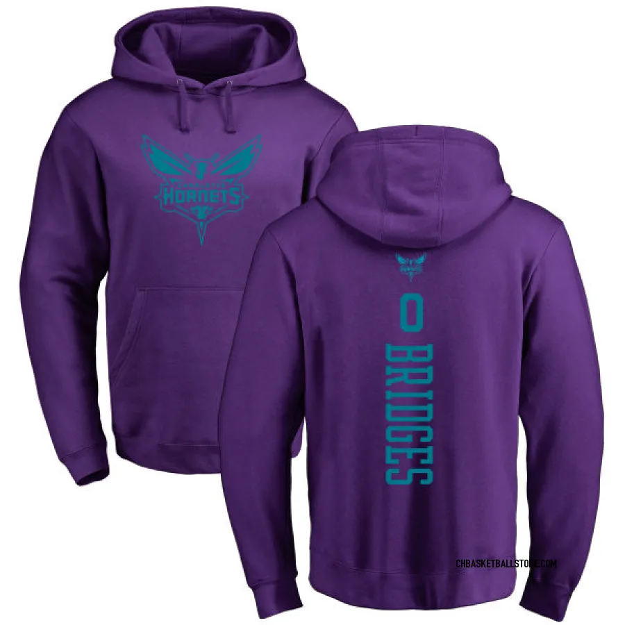 Youth Charlotte Hornets Miles Bridges Purple Branded One Color Backer Pullover Hoodie