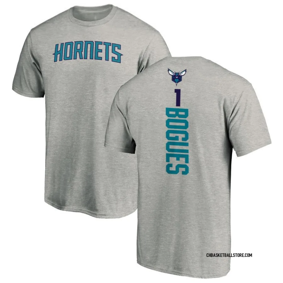 Youth Charlotte Hornets Muggsy Bogues Ash Backer T-Shirt