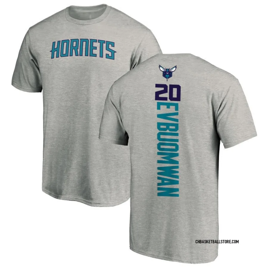 Youth Charlotte Hornets Tosan Evbuomwan Ash Backer T-Shirt